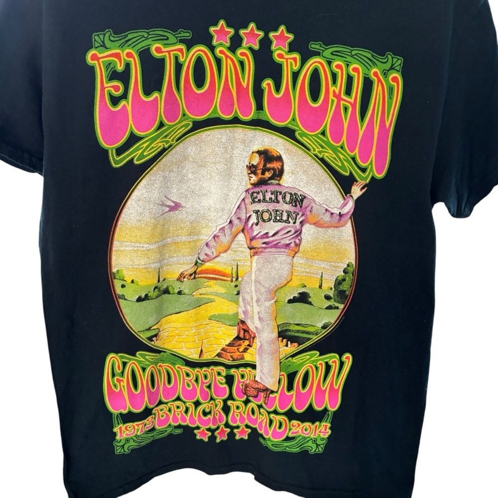 Elton John 2014 World Tour Black T-shirt Sz M - Picture 3 of 8